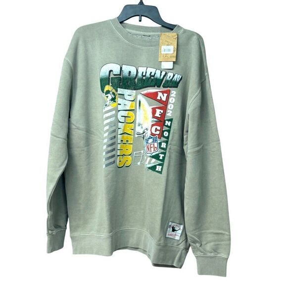 Mitchell & Ness Official NFL Merch. Green Bay Packers Sweatshirt, Light Gray, XL - Picture 1 of 14